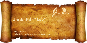 Jank Máté névjegykártya