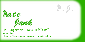 mate jank business card